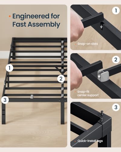 Queen Size Bed Frame, Metal Platform Bed Frame, 14 Inch, view 6