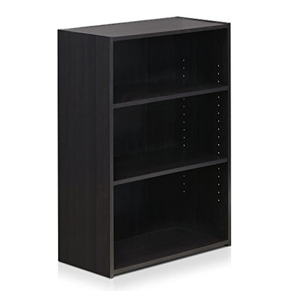 WRIGHT Book Shelf, 3-Tier Modern Bookshelf, Bookcase with Closed Back, 11.6" x 24.5" x 35.3", for Living Room, Bedroom, Home Office, Cinnamon Cherry