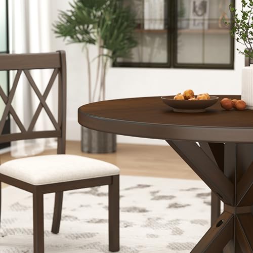 Windvale Cross-Buck Base Dining Table, Espresso