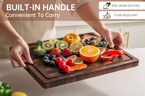 Walnut Cutting Boards for Kitchen Solid Wood End Grain 17"×13"×1", view 5