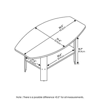 Furinno Simplistic Set of 2 End Table, Americano/Black & Simple Design Coffee Table, Espresso