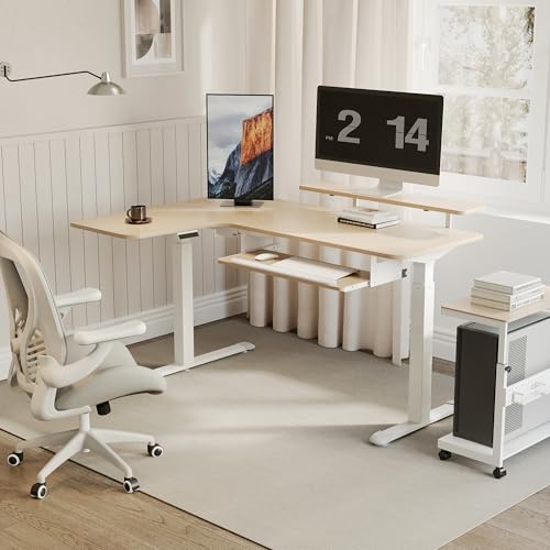 55 Inch L Shaped Electric Standing Desk, view 3