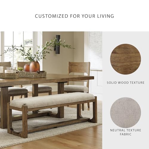 Signature Design by Ashley Cabalynn Farmhouse Upholstered Dining Bench, view 6