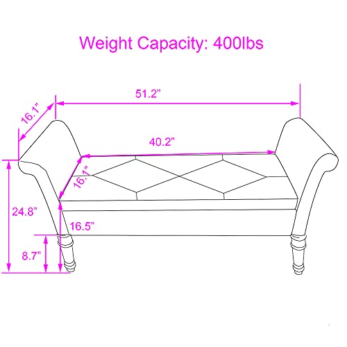 Modern Storage Bench Tufted Bed Bench Entryway Bench with Storage for Living Room Bedroom (Tan)