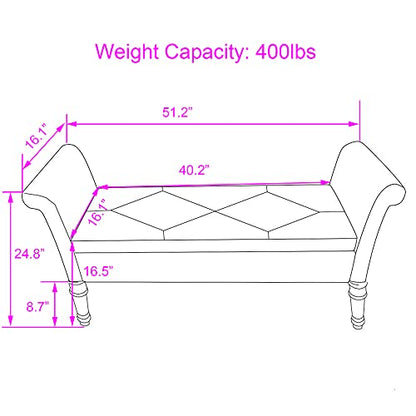 Modern Storage Bench Tufted Bed Bench Entryway Bench with Storage for Living Room Bedroom (Tan)
