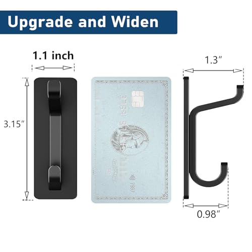 13LB Strong Stick-on Hooks for Coat & Towel, Black 4 Pack, view 3