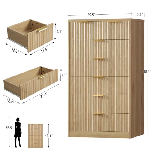 48" Tall Dresser for Bedroom with 7 Drawers, view 3