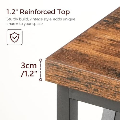 70.9'' Extra Long Console Table, Industrial Sofa Table Behind Couch, 2 Tier Narrow Entryway Table with Storage Shelf, for Living Room, Rustic Brown and Black CTHR18301