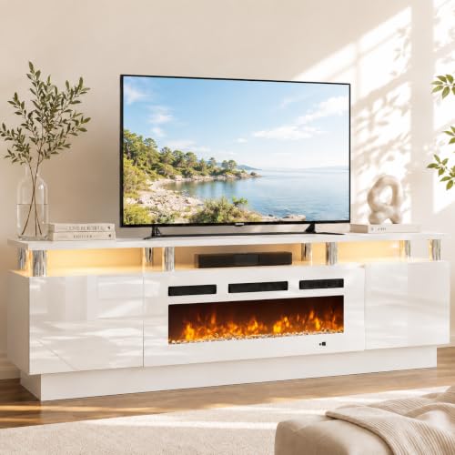 70" TV Stand for Living Room, Entertainment Center & Media Console with Storage, view 2