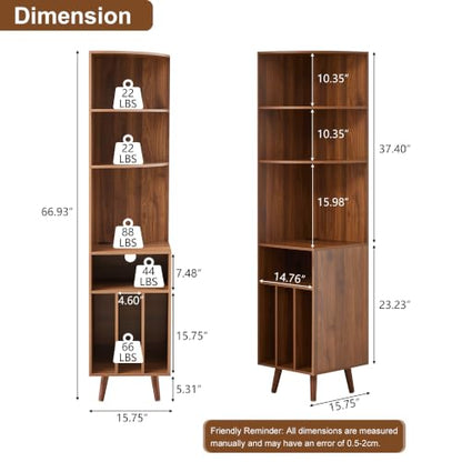 Corner Record Player Stand, 67'' Tall Turntable Stand Table, view 3