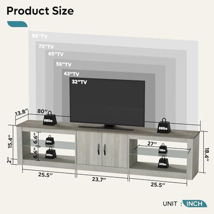 80 Inch TV Stand for 75/77/85/86 inch TVs, view 3
