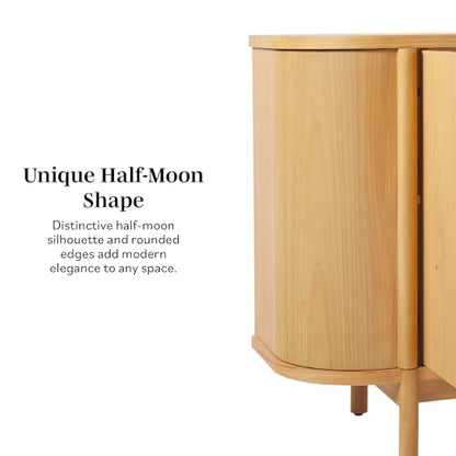 Ezra 70" Curved Sideboard Cabinet - Natural