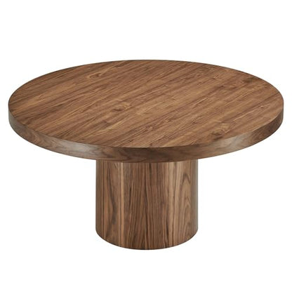 Gratify 60Inch Round Dining Table Solid Wood Walnut Finish Modern Kitchen Room Entertaining Home Furniture Quality Stylish Elegant Durable Refined Versatile