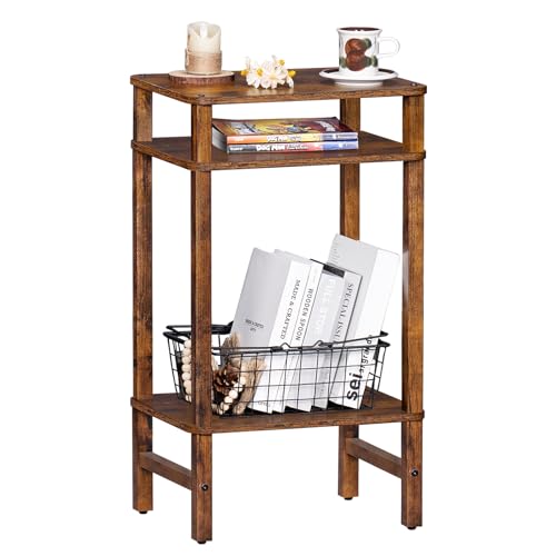Industrial End Tables for Living Room, Brown, view 2