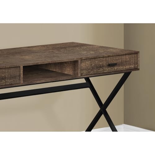Hassyee Multi-use Rustic Computer Desk with X-Design Metal Base, view 5