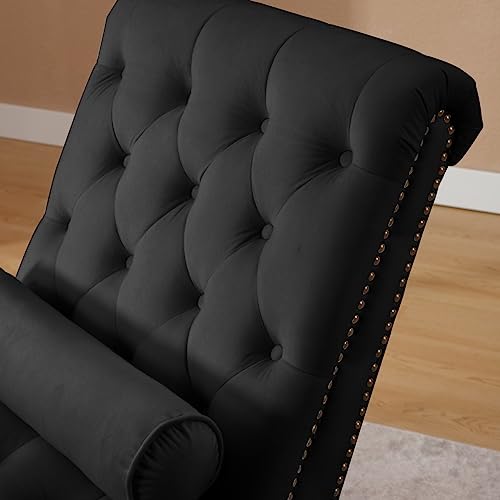 Chaise Lounge Chair Indoor, Button-Tufted Bedroom Lounge Chair, view 7