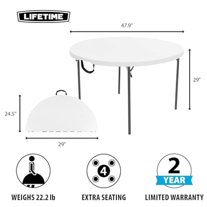 Light Commercial Fold-in-Half Round Table, 4-Foot