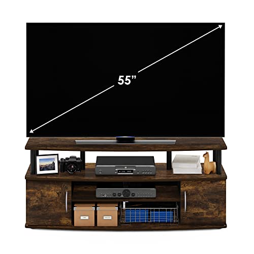 Jaya Entertainment Center Stand Unit/TV Desk for up to 55 inch, Amber Pine/Black, view 6