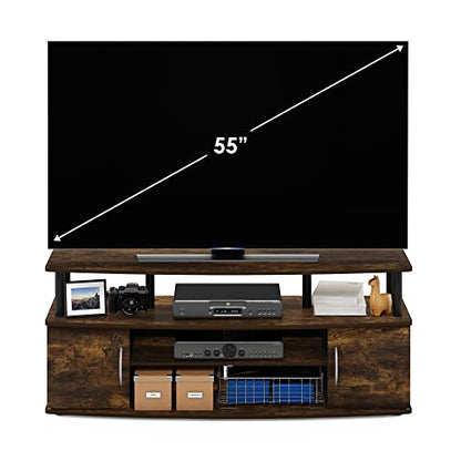 Jaya Entertainment Center Stand Unit/TV Desk for up to 55 inch, Amber Pine/Black, view 6