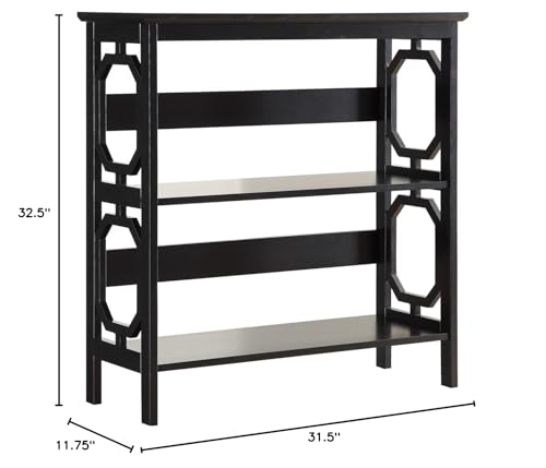 Omega 3 Tier Bookcase, Black