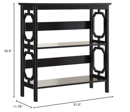 Omega 3 Tier Bookcase, Black
