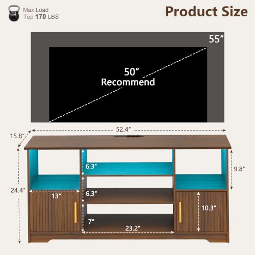 Fluted TV Stand with for 55 inch, view 3