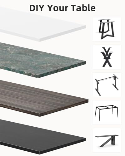 Universal 55 x 20 One-Piece Solid Wood Table Top, 1" Thick Desktop for Stand Up Height Adjustable Desk Frames, Home Office Tabletop, Countertop DIY