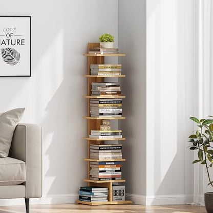 Book Shelf, Narrow Spine Bookshelf, 8-Tier Bookcase for Small Space, view 4