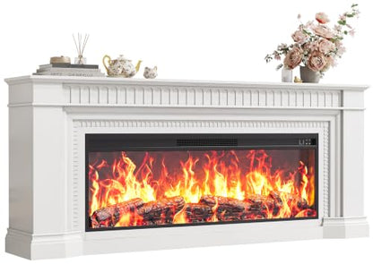 70'' Fireplace TV Stand with 48'' Electric Fireplace, view 2