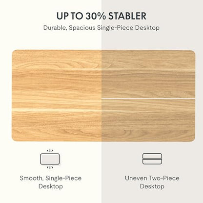 FLEXISPOT EN2 55"x28" Whole-Piece Standing Desk with Power Strip, Maple, view 6