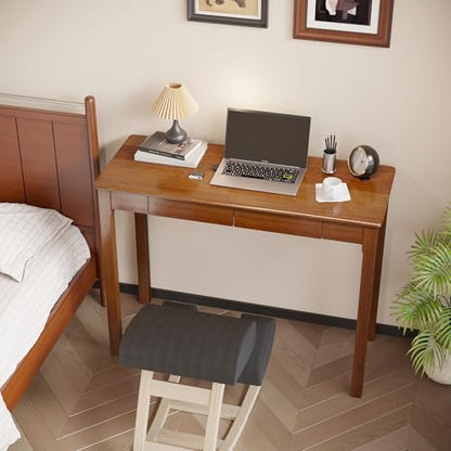 Solid Wooden Desk with Drawers, 39 x 16 Inch Narrow Desks, view 7