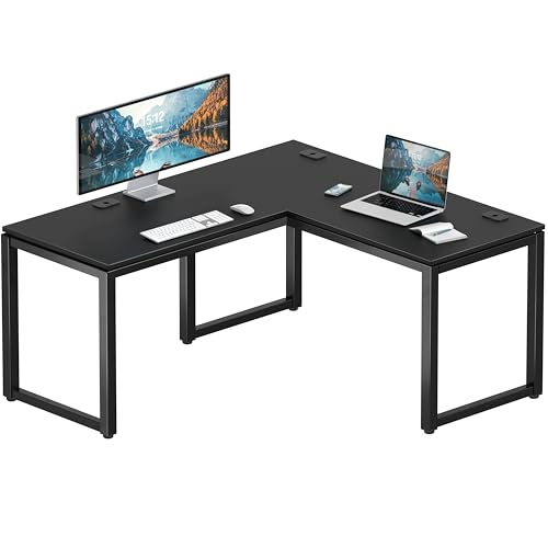 55 x 60 Commercial-Grade L-Shape Corner Office Computer Desk, Black, view 2