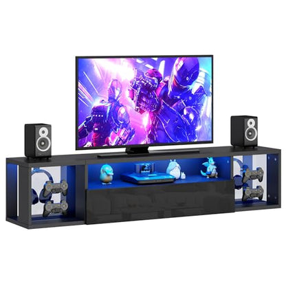 Floating TV Stand Wall Mounted with Lights,LED TV Stand, view 8