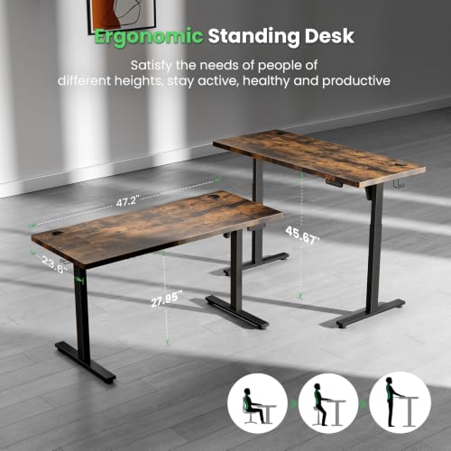 48 x 24 Inch Electric Standing Desk, 0.8 Inch Thick Tabletop, view 7