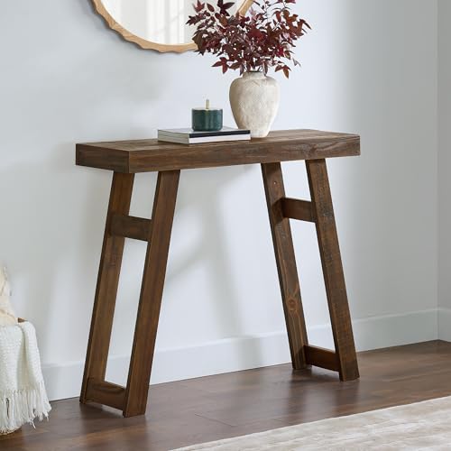 Lawas Solid Wood Console Table - 36 Inch Modern Farmhouse Small Entryway Table - Easy Assembly Living Room Furniture for Behind The Couch, Entryway, or Hallway (Brown)