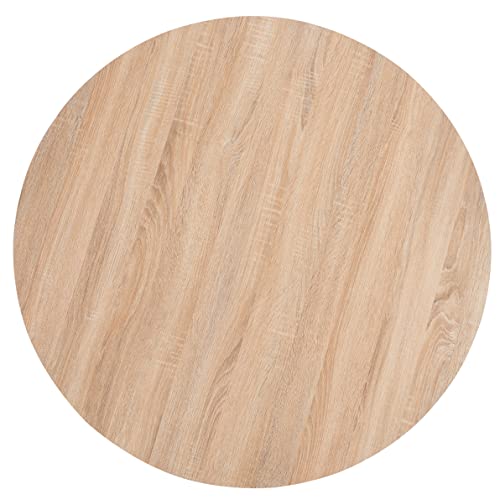 SAFAVIEH Home Collection Rixley Mid-Century Modern Natural/Black Round Top Dining Table