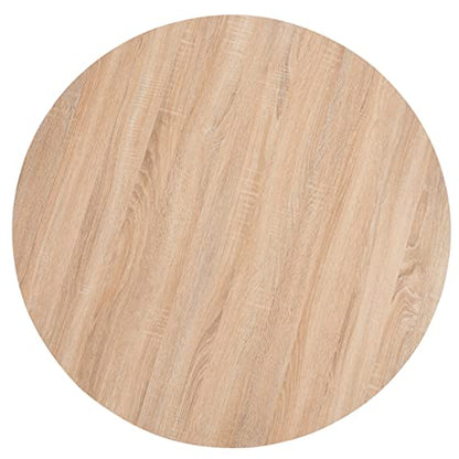 SAFAVIEH Home Collection Rixley Mid-Century Modern Natural/Black Round Top Dining Table