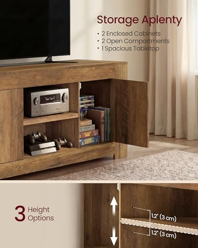 VASAGLE TV Stand, Farmhouse Entertainment Center with Storage Cabinets, view 6