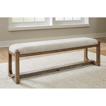 Signature Design by Ashley Cabalynn Farmhouse Upholstered Dining Bench, view 3