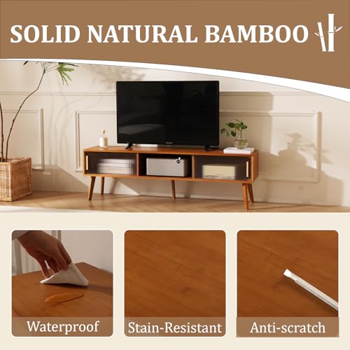 Bamboo TV Stand Entertainment Center tv Console, view 4