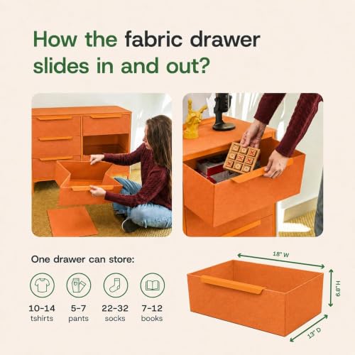 Naima Premium Fabric Dresser, Strong Metal Frame, view 6