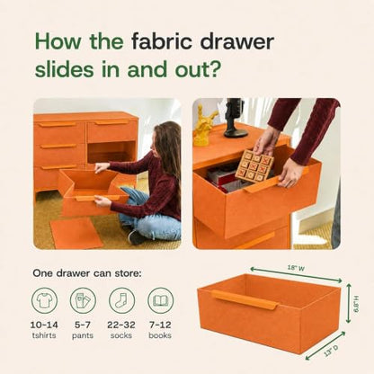 Naima Premium Fabric Dresser, Strong Metal Frame, view 6