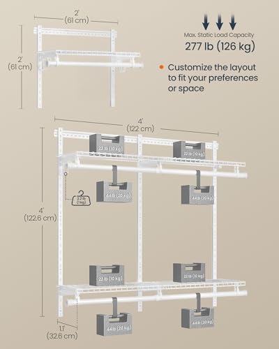 Closet System, Closet Insert Organizer, 3-6 ft Closet Shelves, view 4