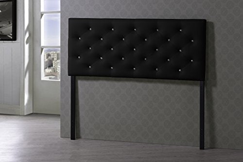 Viviana Modern and Contemporary Black Faux Leather Upholstered Button-Tufted Full Size Headboard
