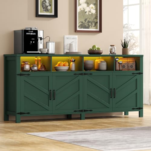 Buffet Sideboard with Storage with Power Outlets & LED Light, view 2