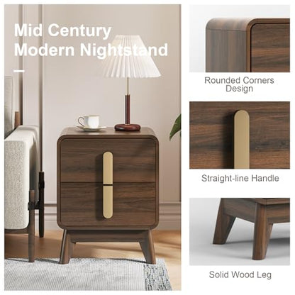 Mid Century Modern Dresser and Nightstand Sets for Bedroom, Walnut, view 6