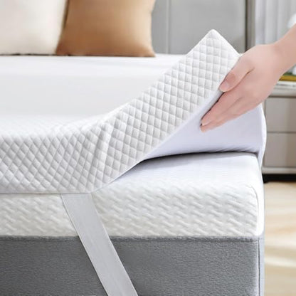3 Inch Gel Memory Foam Mattress Topper Twin XL Size for College Dorm, view 2