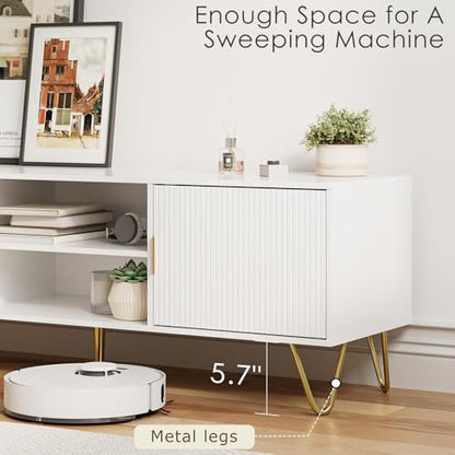 TV Stand for 55-65 Inch TV, Entertainment Center with Soft Hinge Door, view 7