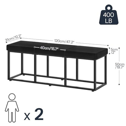 Dining Bench, Dining Room Bench with PU Leather Upholstered Seat, for Kitchen, view 4