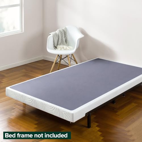 ZINUS Metal Box Spring with Wood Slats /4 Inch Mattress Foundation/Sturdy Steel Structure/Easy Assembly, Twin